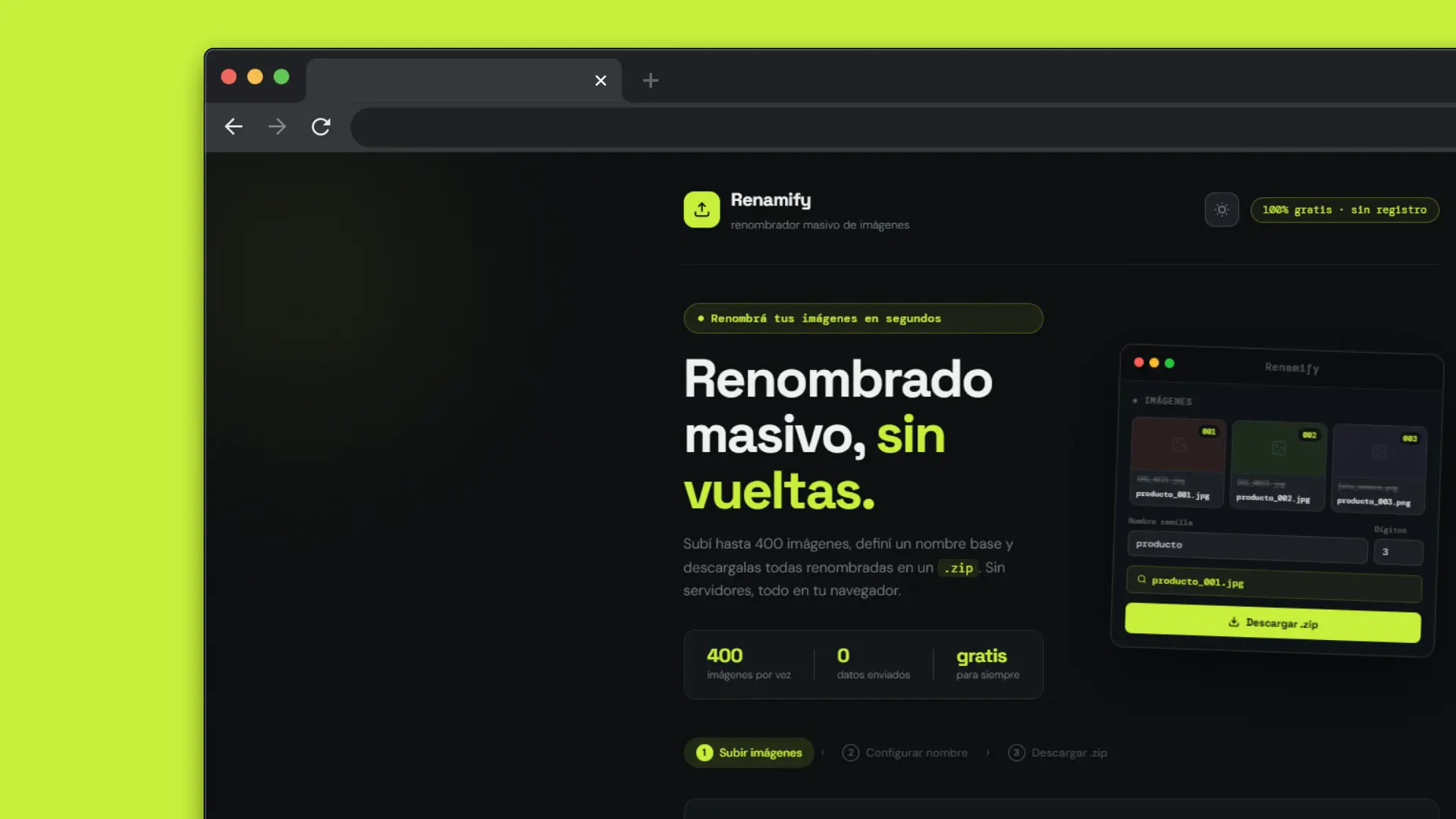 Renamify - Bulk file renamer - Juan Cruz Martínez Portfolio | Full Stack Developer