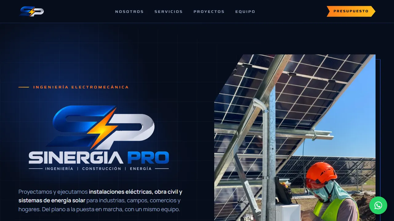 Sinergia Pro - Corporate Website - Juan Cruz Martínez Portfolio | Full Stack Developer